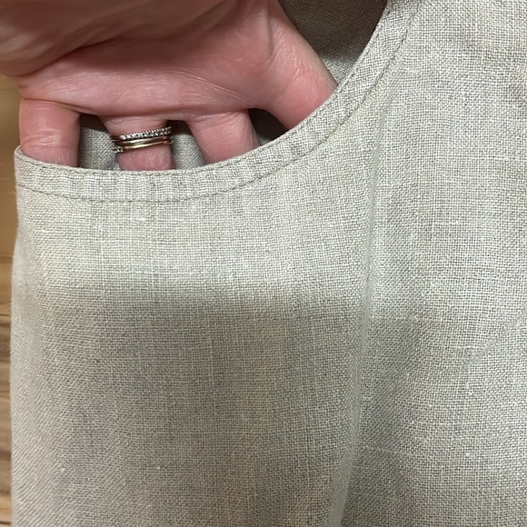 Eddie Bauer size 4 Light Beige Linen Button Down Lightweight A-line Maxi Skirt - Picture 5 of 12